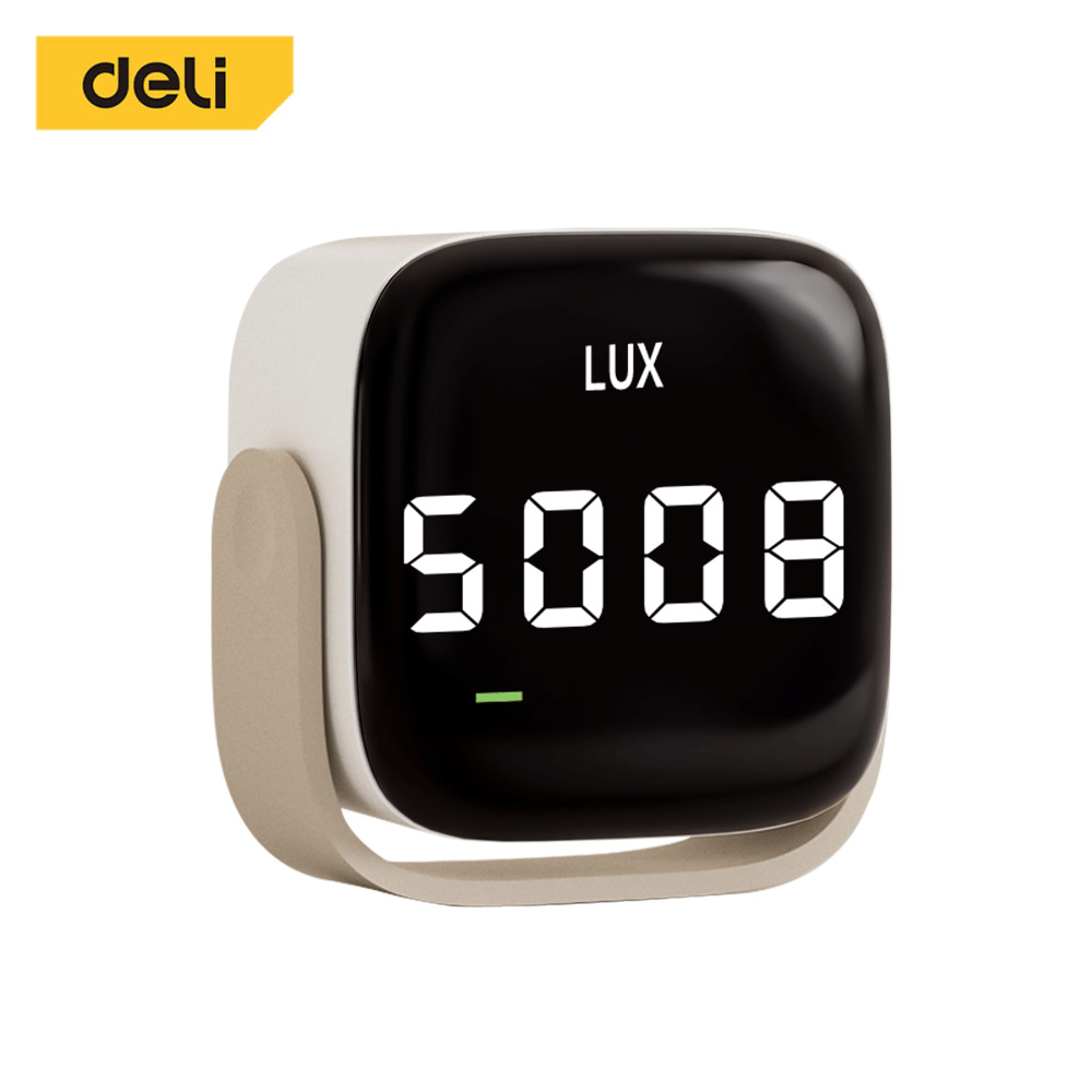 เครื่องวัดอุณหภูมิ+แสง DELI EHN3302-WH-01 สีขาว_0